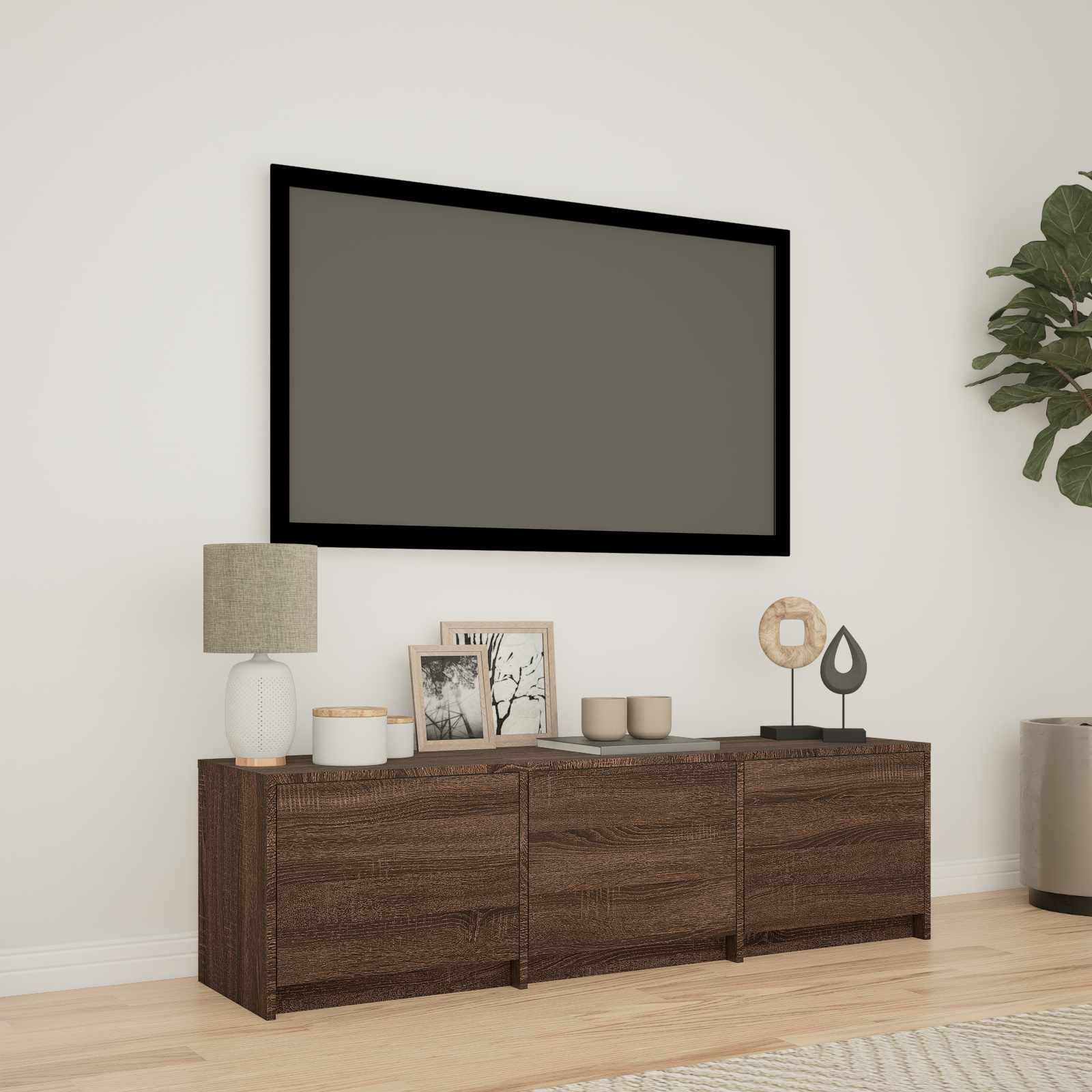 TV spintelė su LED 140 x 34 x 40 cm Rudas ąžuolas