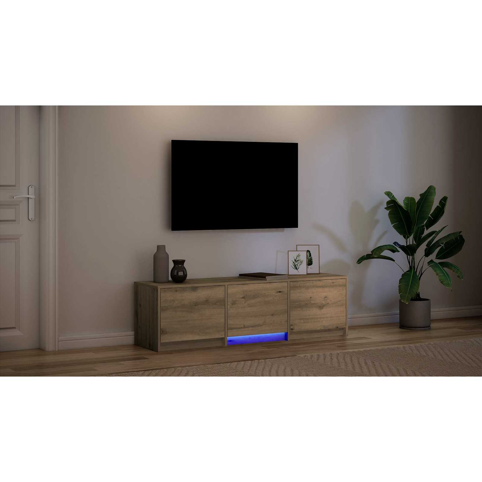 TV spinta su LED su stalčių Meistrų ąžuolas 140 x 34 x 40 cm