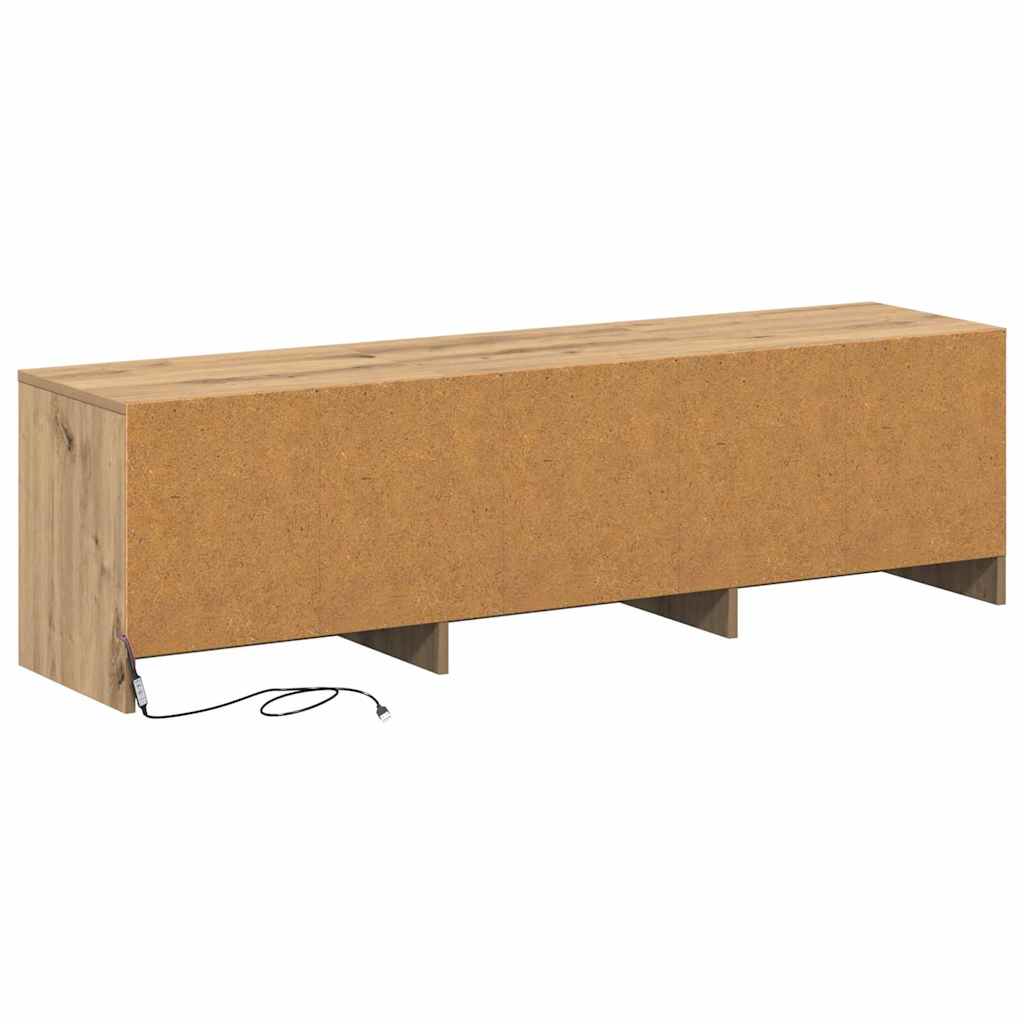 TV spinta su LED su stalčių Meistrų ąžuolas 140 x 34 x 40 cm