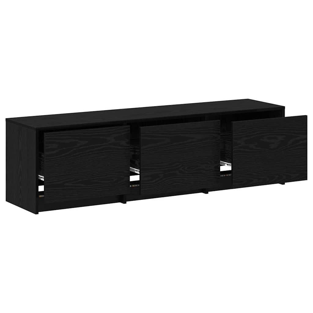 TV spinta su LED su stalčių Juodas ąžuolas 140 x 34 x 40 cm