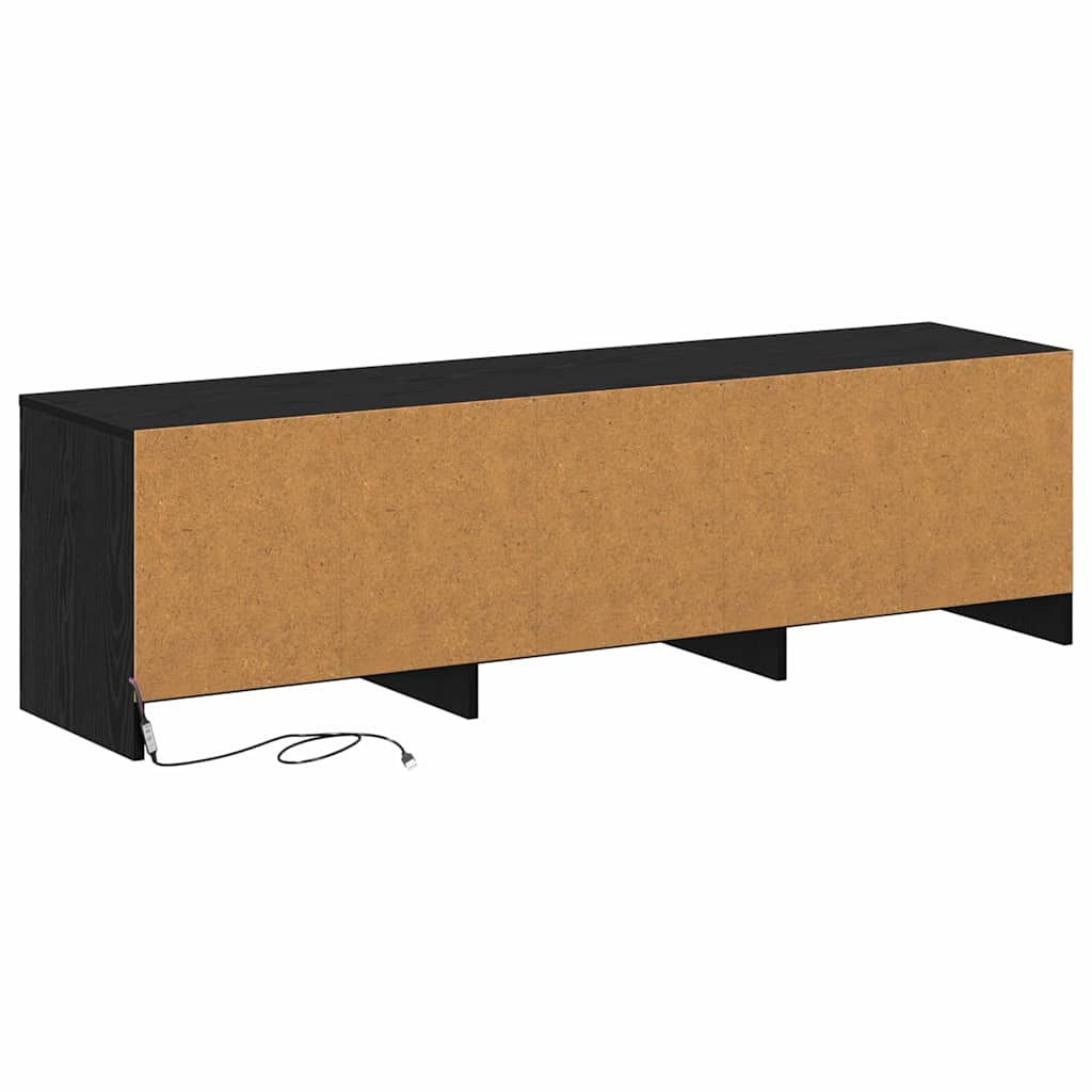 TV spinta su LED su stalčių Juodas ąžuolas 140 x 34 x 40 cm