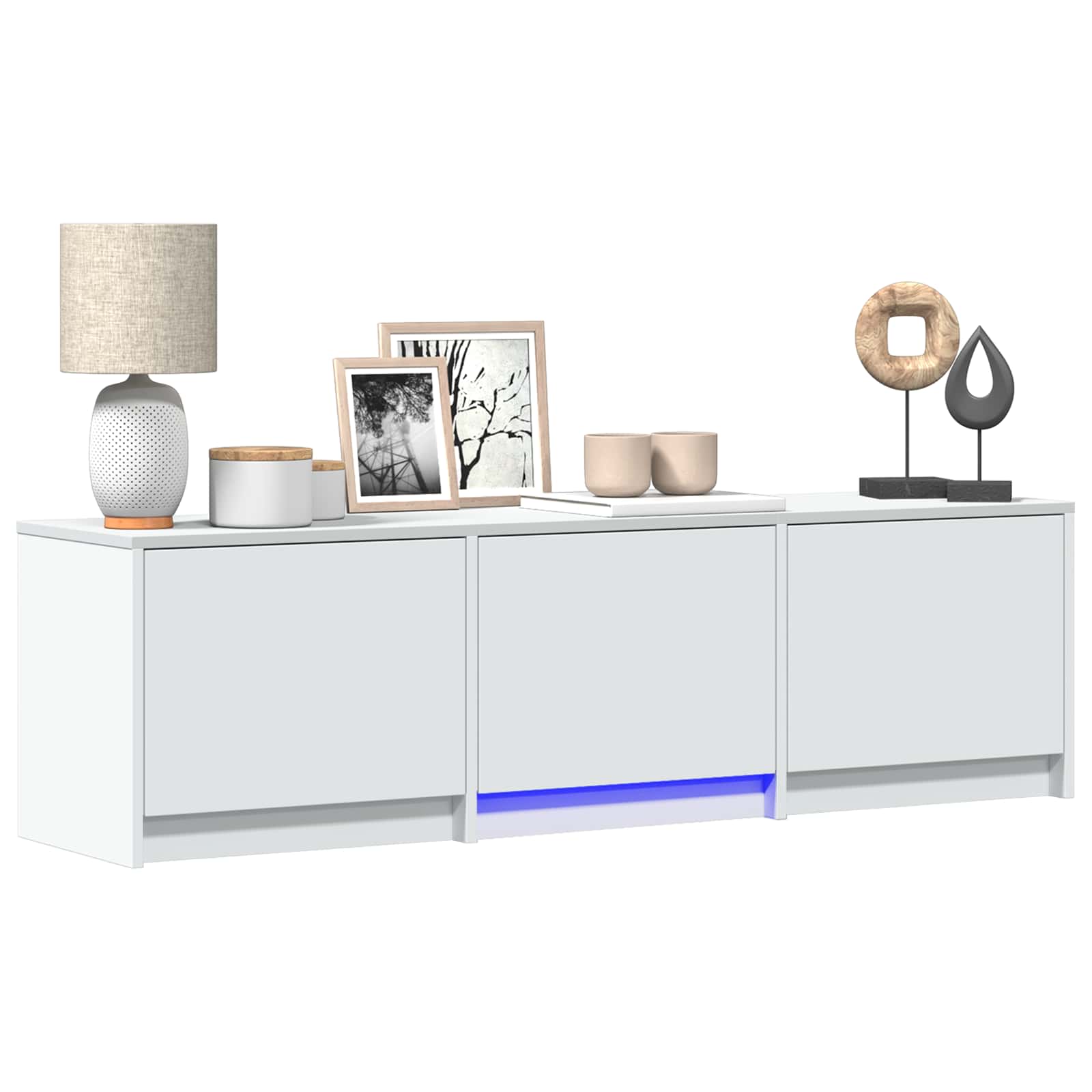 TV spintelė su LED Baltas 140 x 34 x 40 cm Dirbtinė mediena