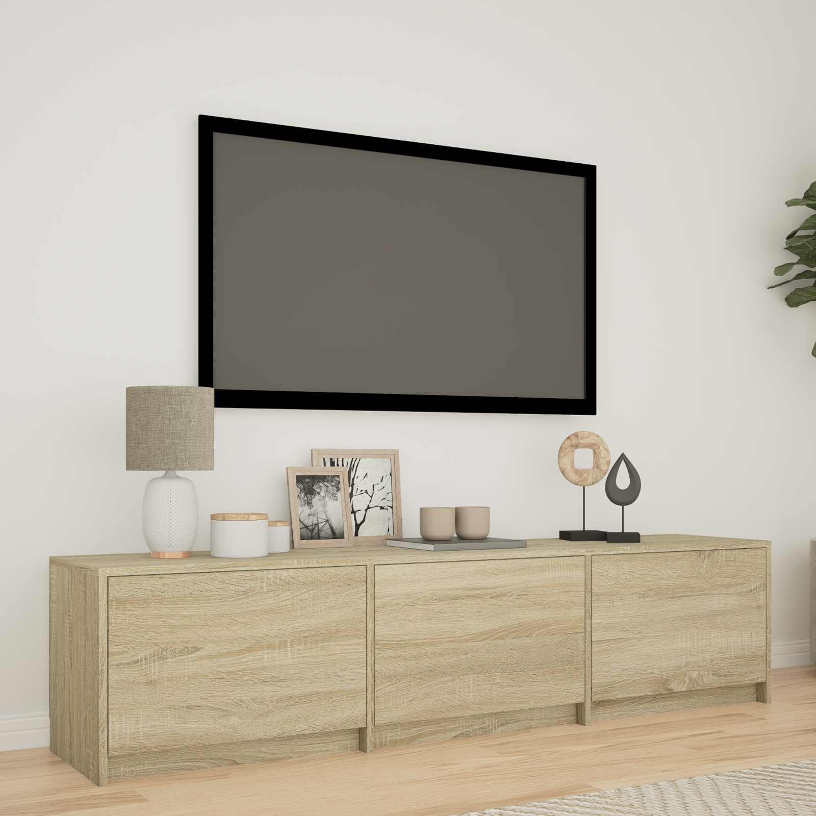 TV spintelė su LED 165 x 34 x 40 cm Sonoma ąžuolas