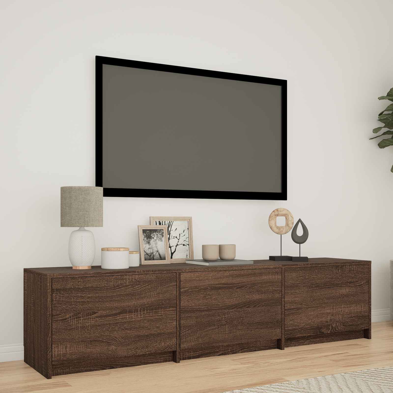 TV spintelė su LED 165 x 34 x 40 cm Rudas ąžuolas
