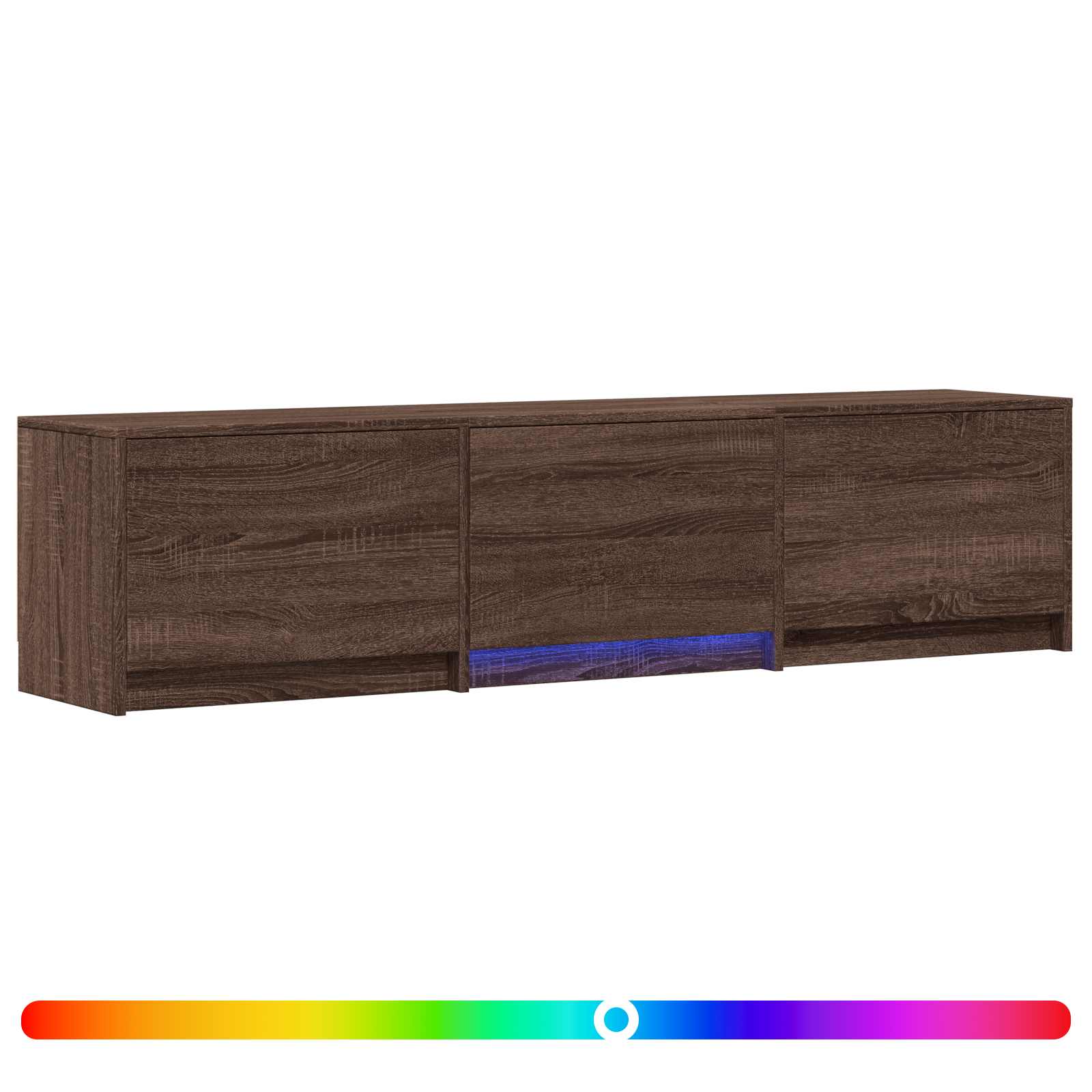 TV spintelė su LED su LED Rudas ąžuolas 165 x 34 x 40 cm