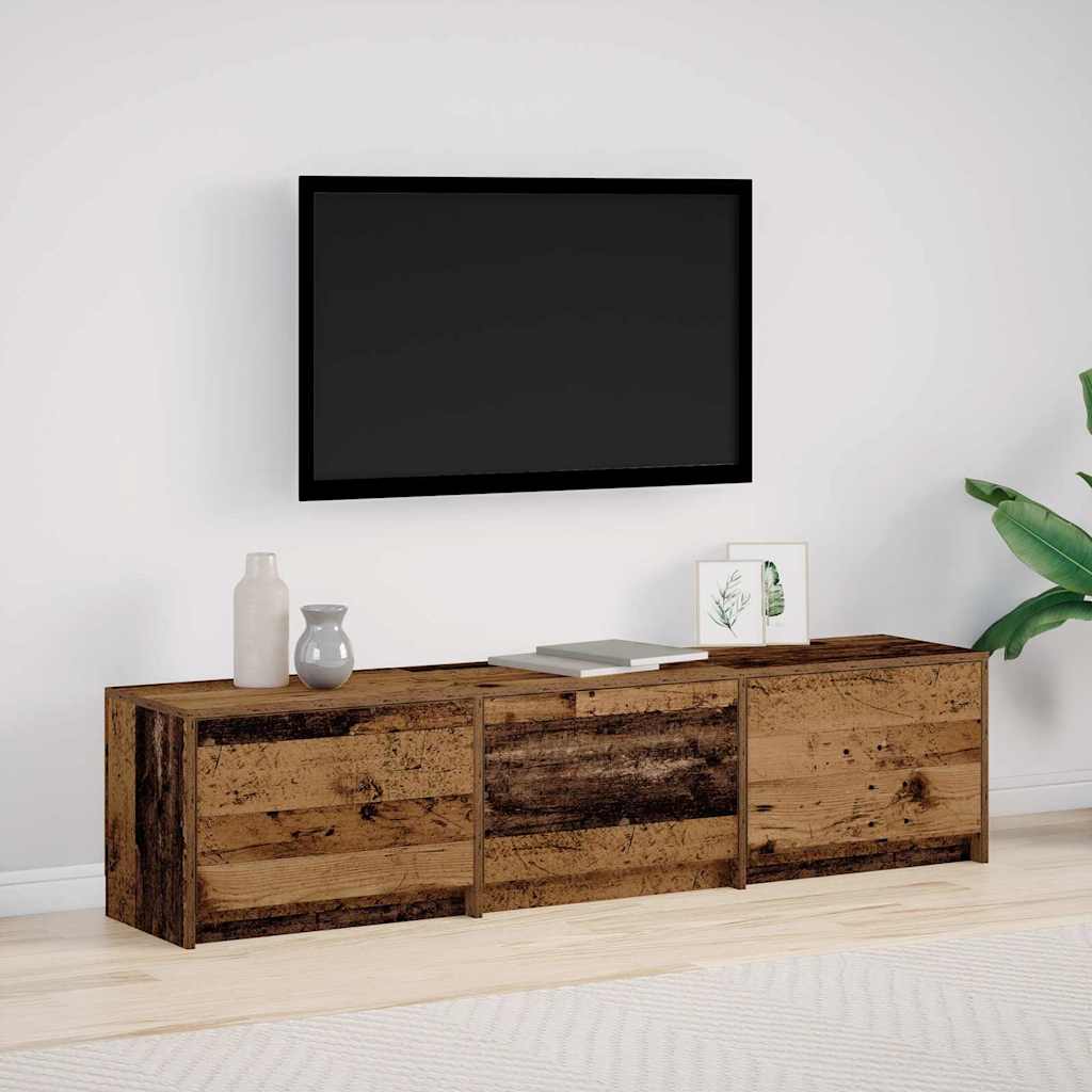 TV spinta su LED su stalčių Senovinis medis 162 x 34 x 40 cm