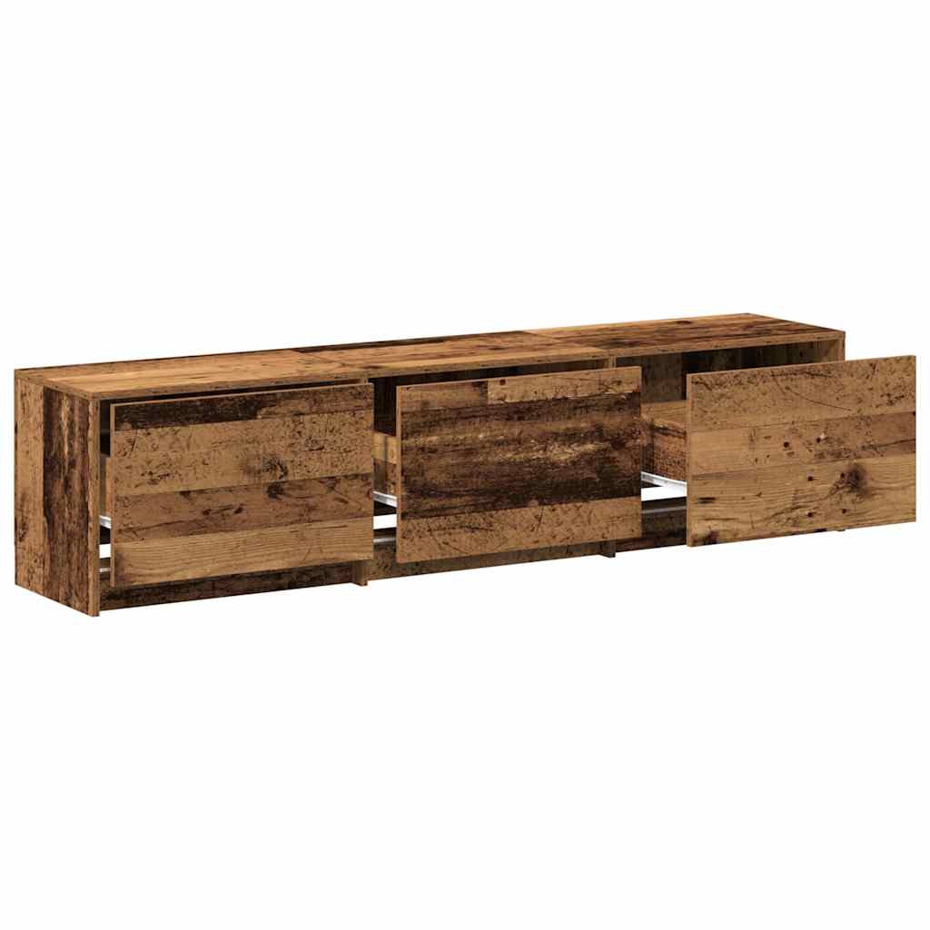 TV spinta su LED su stalčių Senovinis medis 162 x 34 x 40 cm