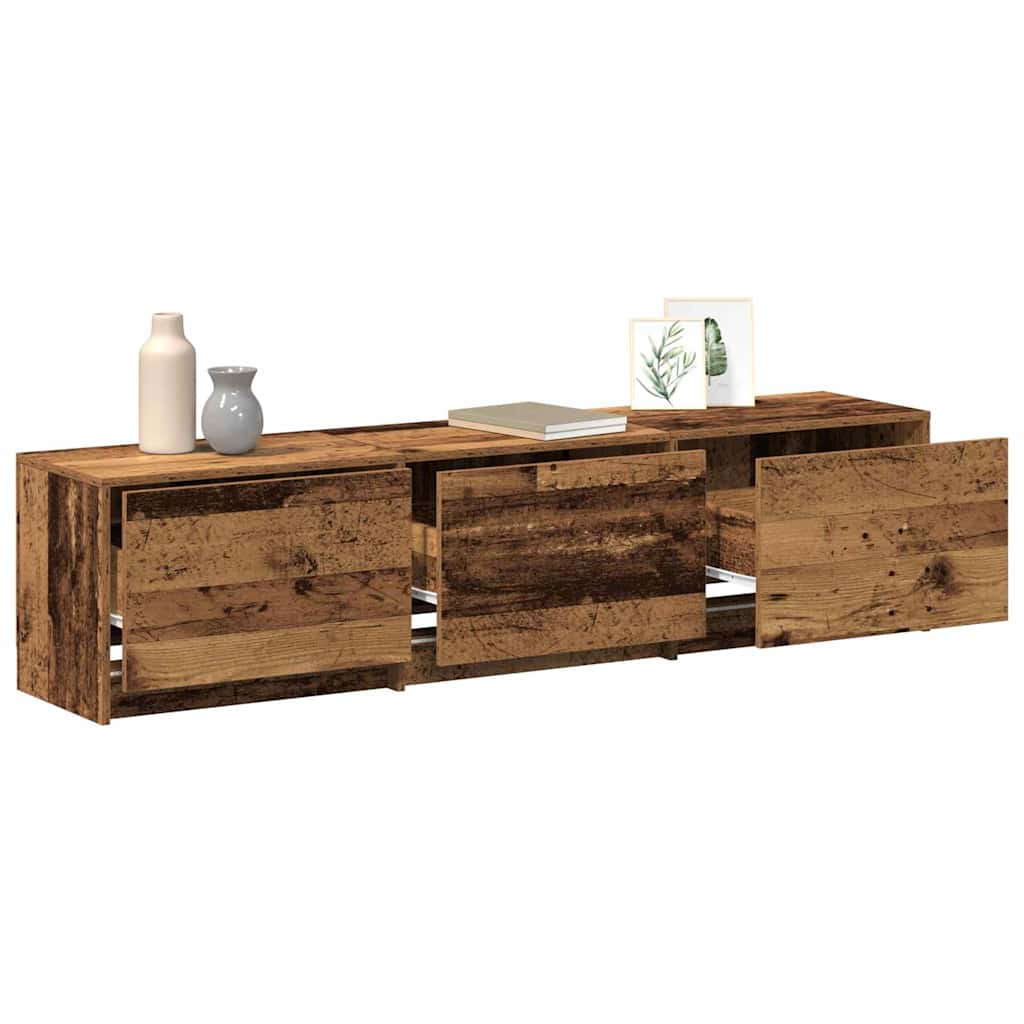 TV spinta su LED su stalčių Senovinis medis 162 x 34 x 40 cm