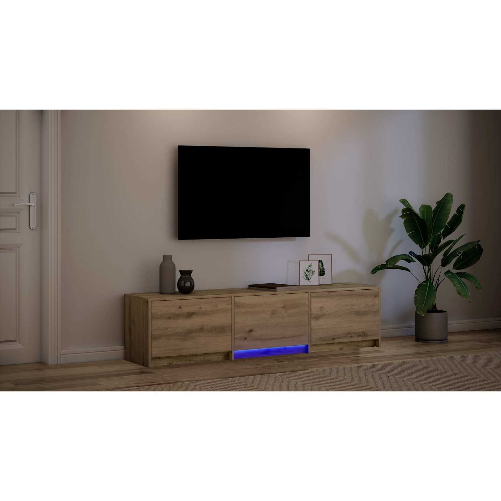 TV spinta su LED su stalčių Meistrų ąžuolas 162 x 34 x 40 cm