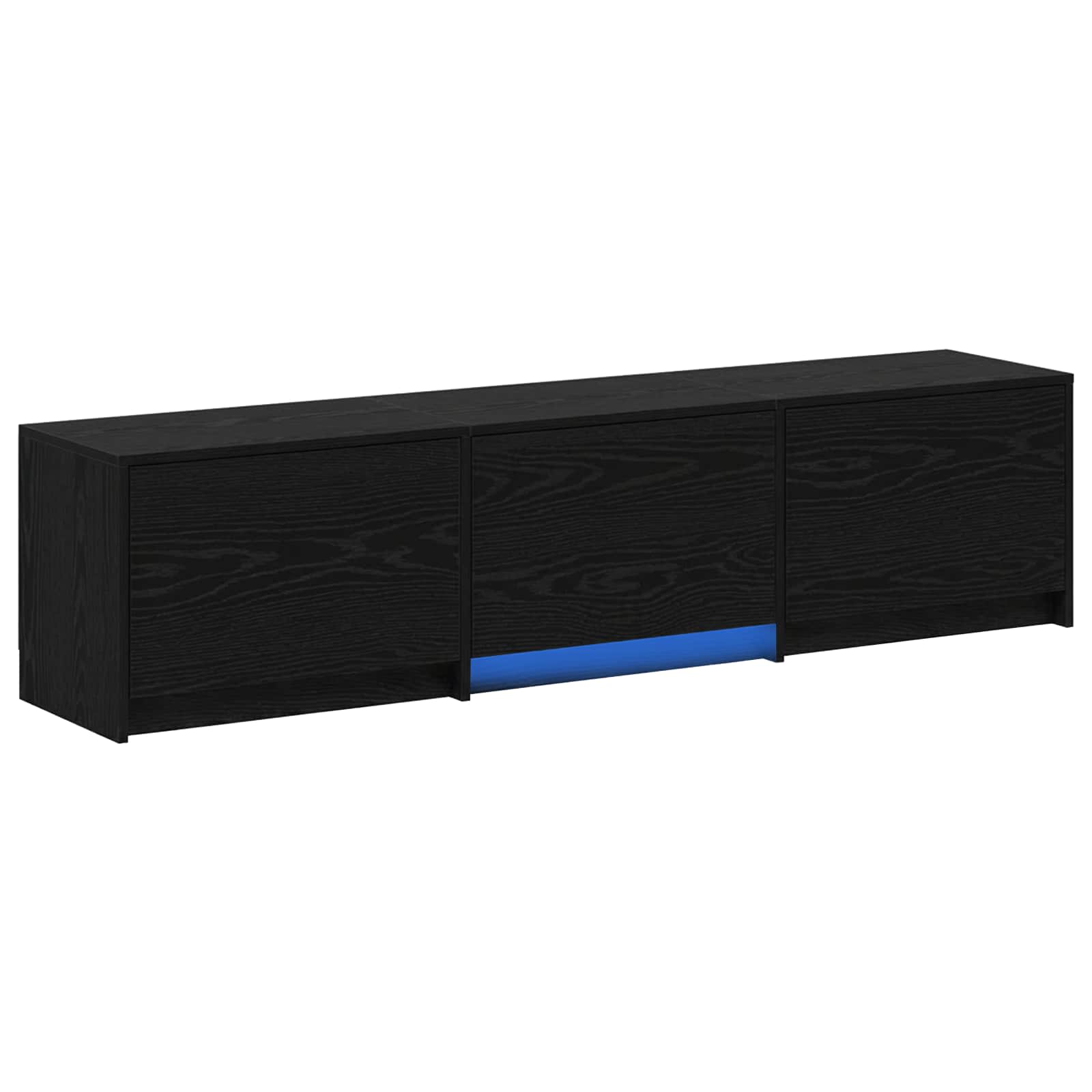 TV skapītis ar LED apgaismojumu un atvilktnēm Melns ozols 162 x 34 x 40 cm