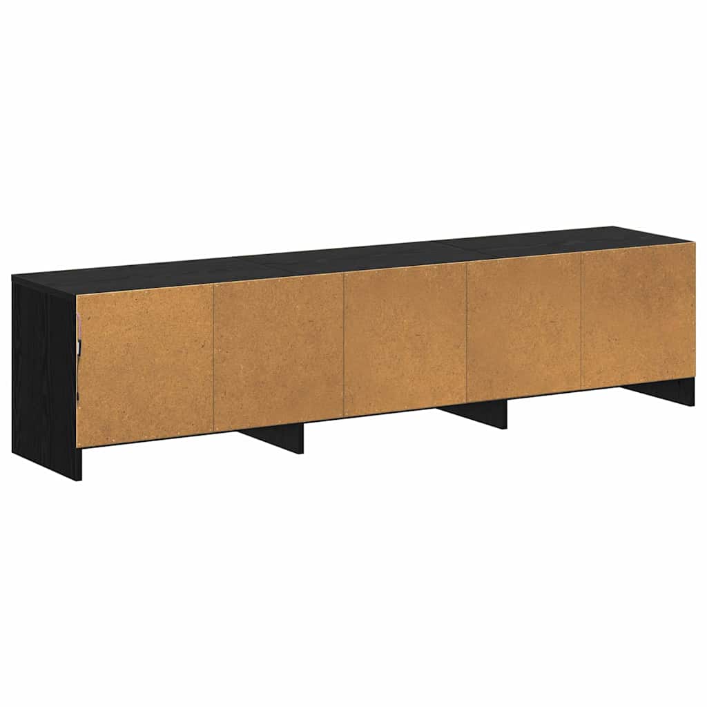 TV skapītis ar LED apgaismojumu un atvilktnēm Melns ozols 162 x 34 x 40 cm