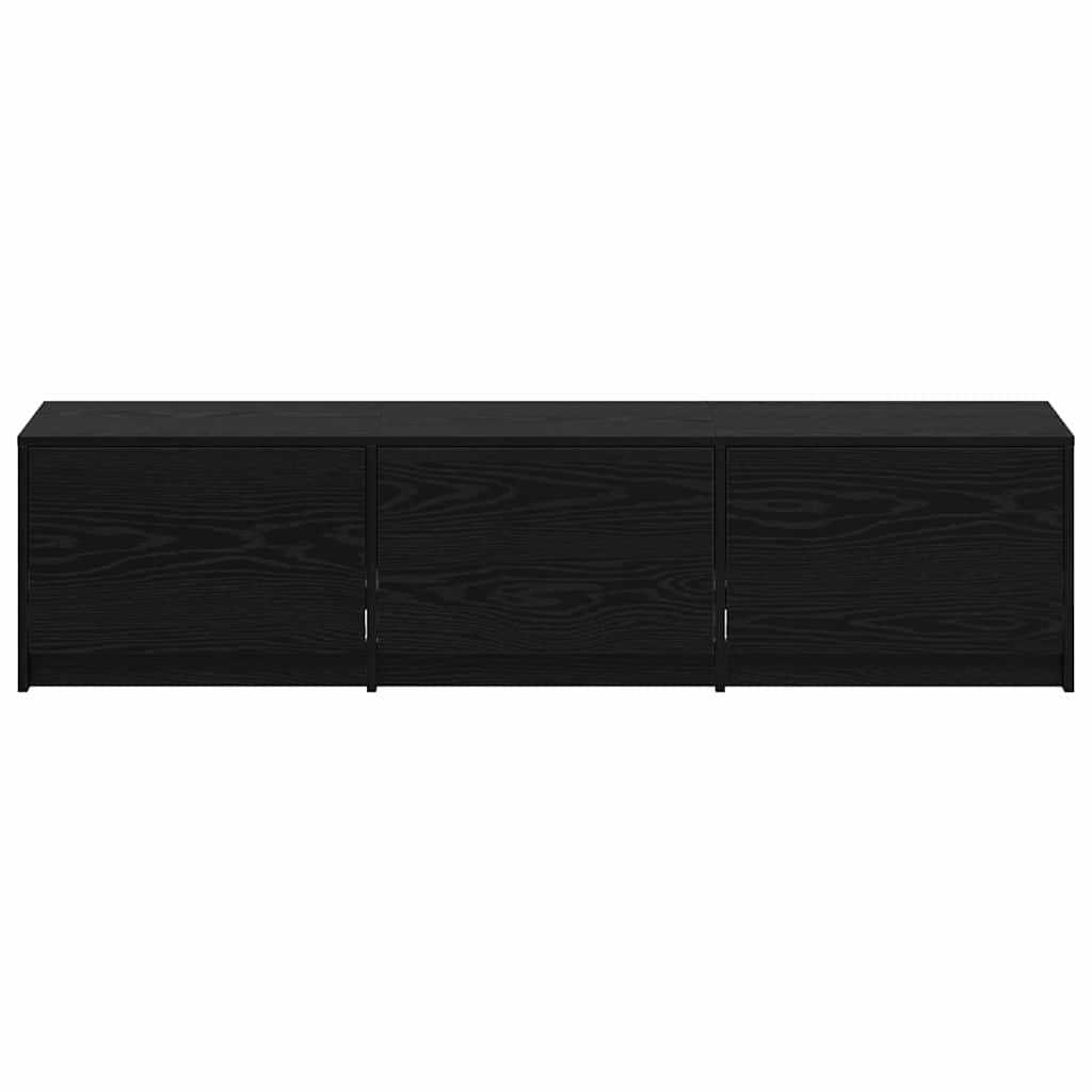 TV skapītis ar LED apgaismojumu un atvilktnēm Melns ozols 162 x 34 x 40 cm