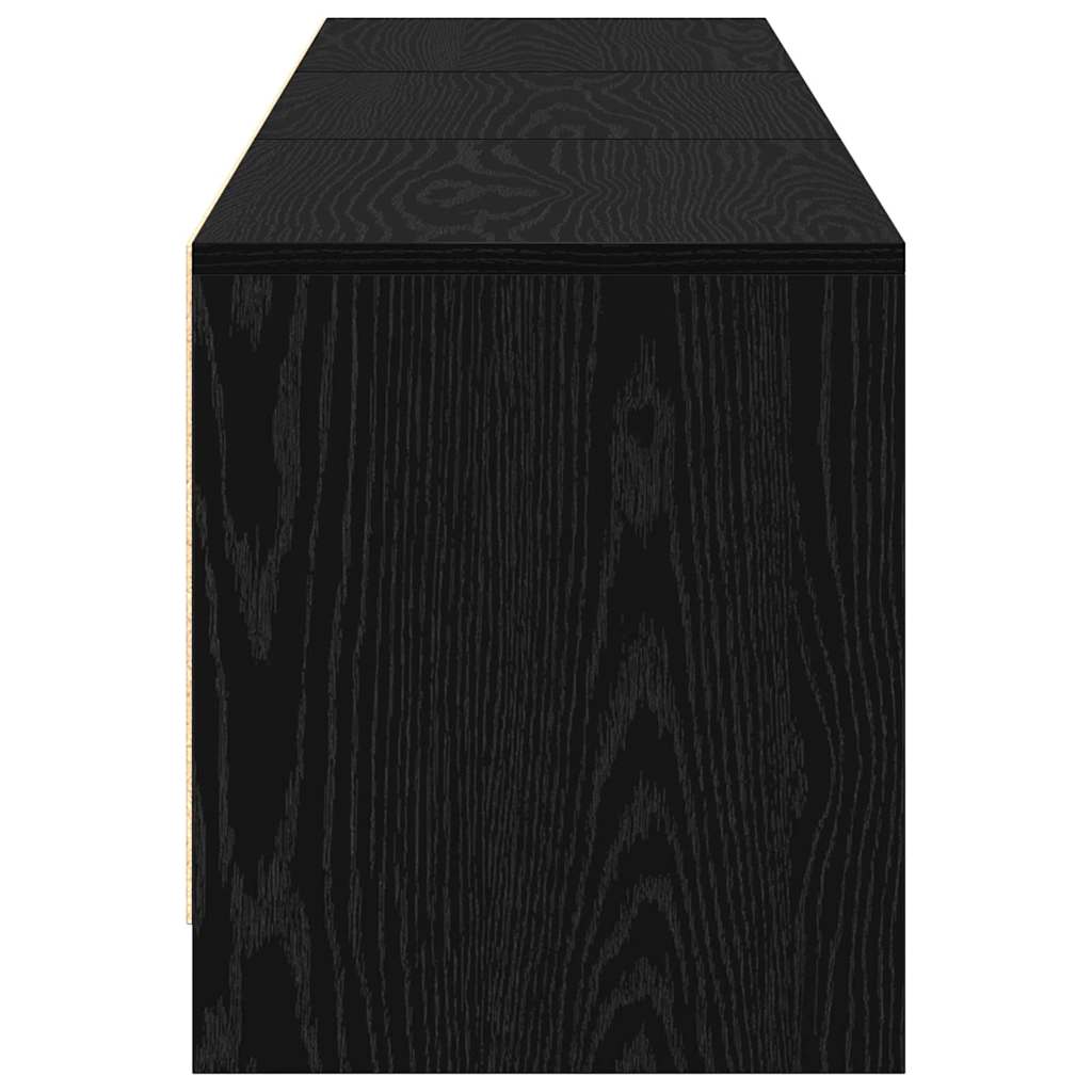TV skapītis ar LED apgaismojumu un atvilktnēm Melns ozols 162 x 34 x 40 cm