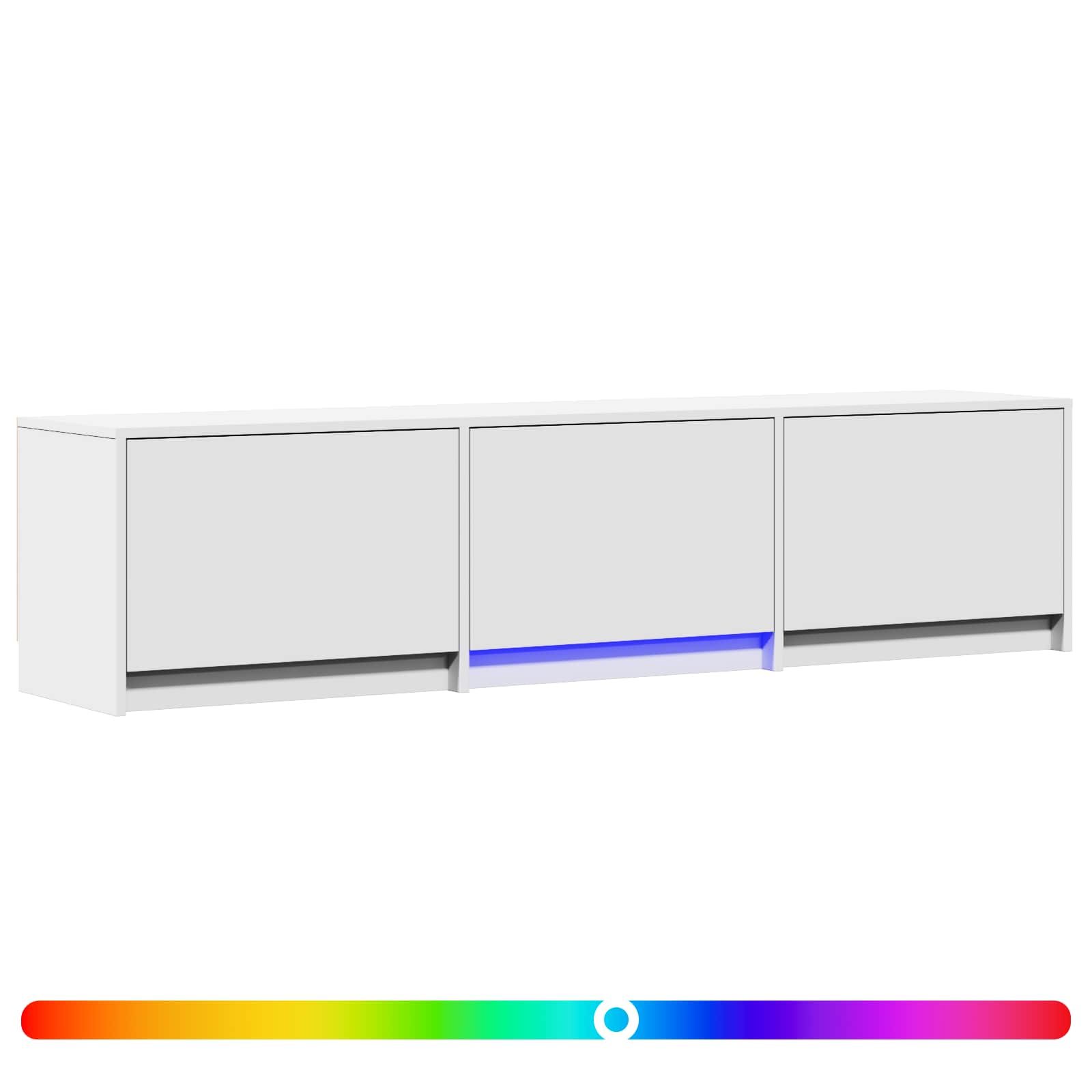 Televizora skapītis ar LED gaismām Balts 165 x 34 x 40 cm, inženierijas koks