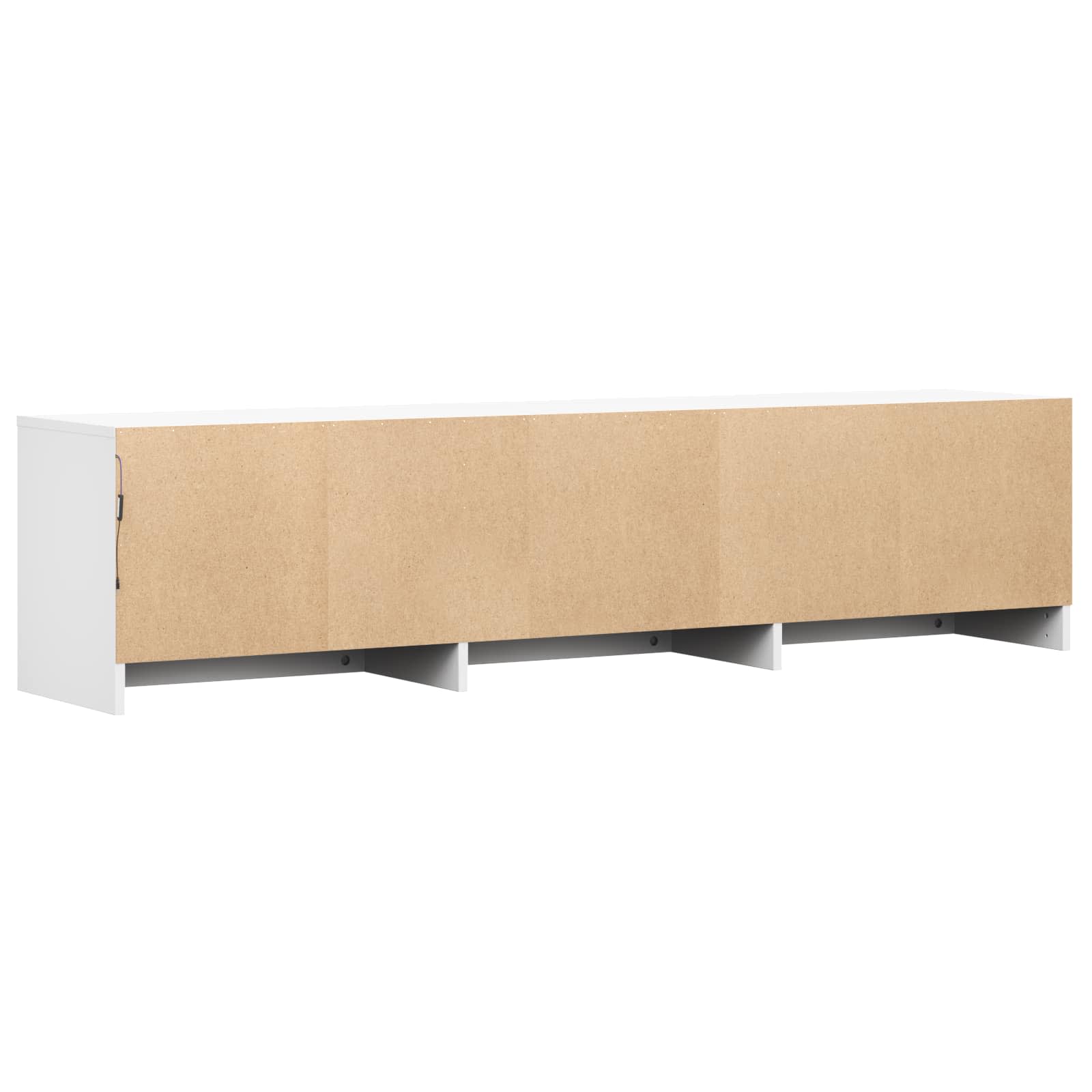 Televizora skapītis ar LED gaismām Balts 165 x 34 x 40 cm, inženierijas koks