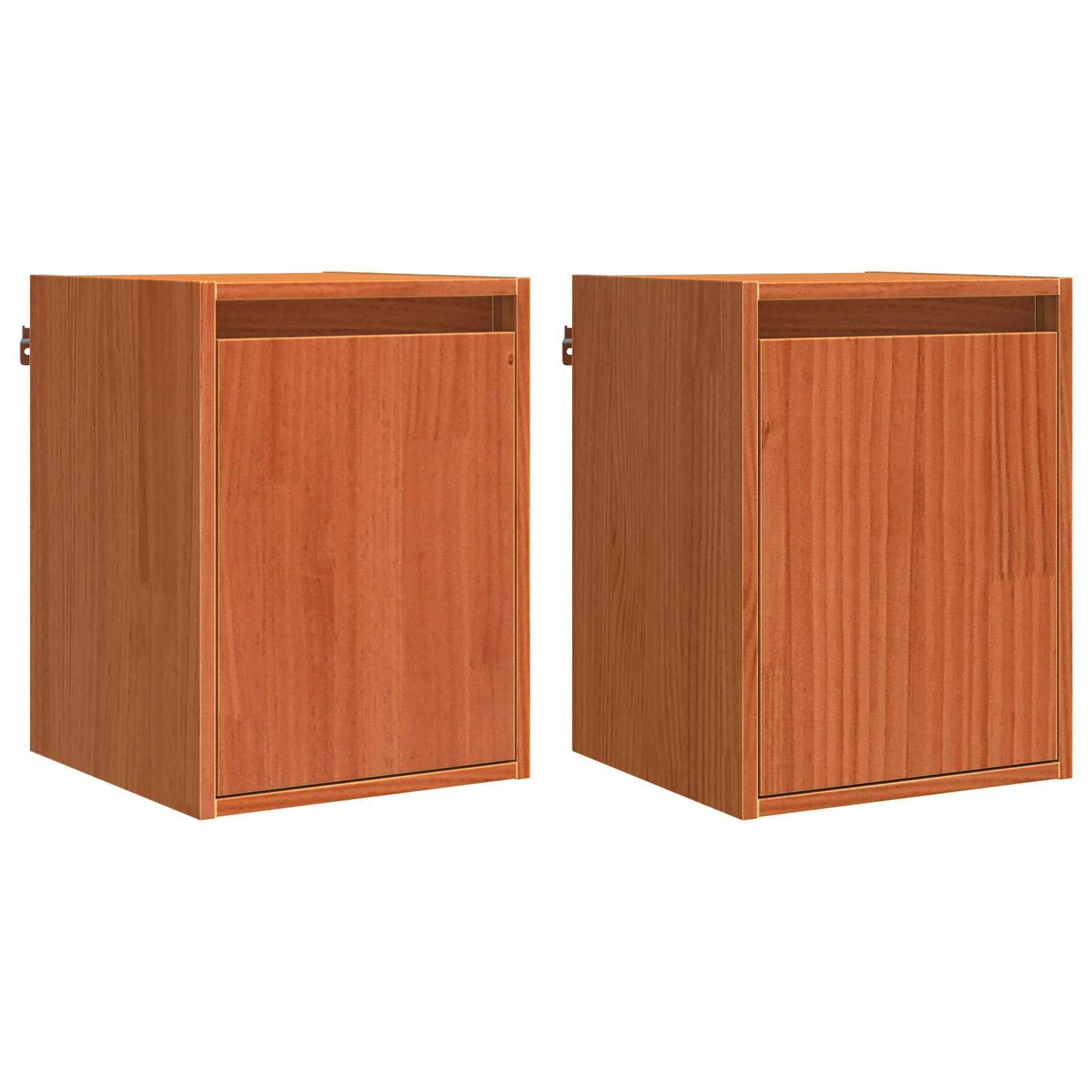Sieninė spintelė su saugykla 2 pcs Vaško ruda 30 x 30 x 40 cm