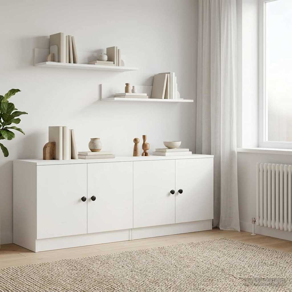 Lovos spintelė 2 pcs Balta 66 x 35 x 48 cm Dirbtinė mediena