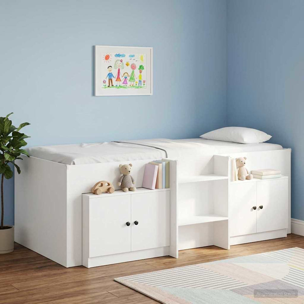 Lovos spintelė 2 pcs Balta 66 x 35 x 48 cm Dirbtinė mediena