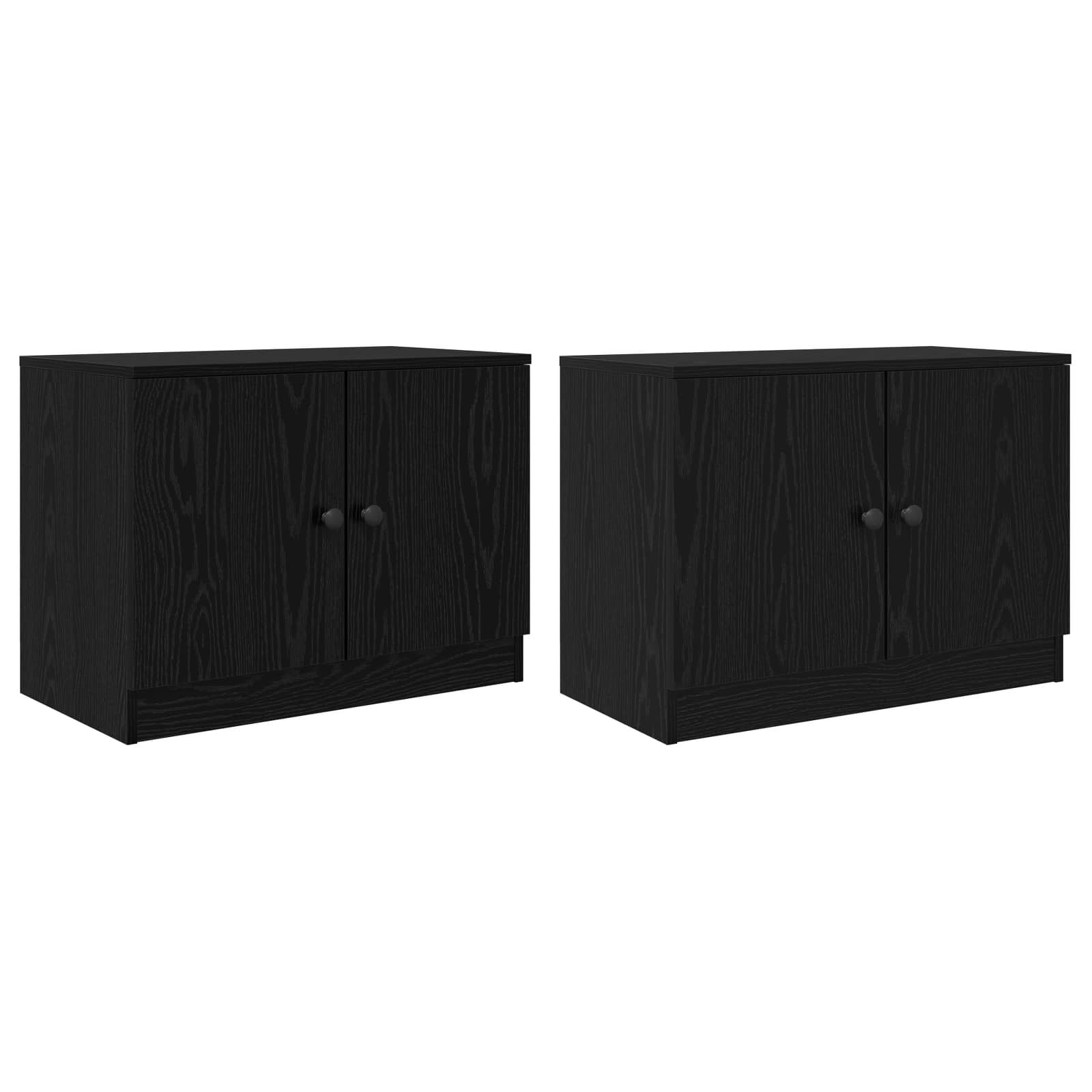 Lovos spintelė su saugykla 2 pcs Juodas Ąžuolas 66 x 35 x 48 cm