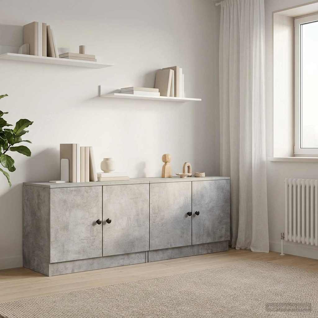 Lovos spintelė su saugykla 2 pcs Betono pilka 66 x 35 x 48 cm