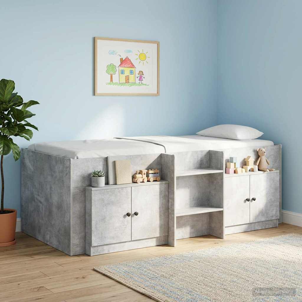 Lovos spintelė su saugykla 2 pcs Betono pilka 66 x 35 x 48 cm