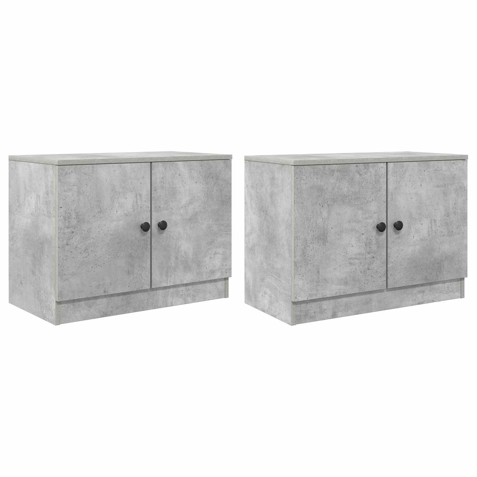 Lovos spintelė su saugykla 2 pcs Betono pilka 66 x 35 x 48 cm