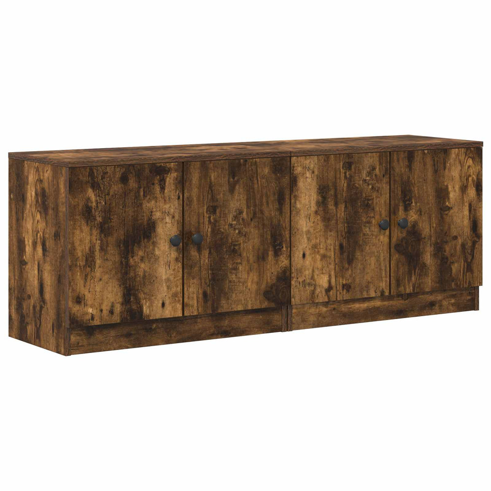 Lovos spintelė su durimis 2 pcs Rūkytas Ąžuolas 66 x 35 x 48 cm