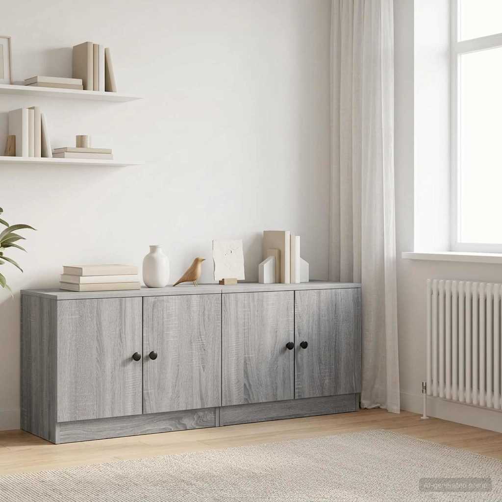 Lovos spintelė su saugykla 2 pcs Pilka Sonoma 66 x 35 x 48 cm