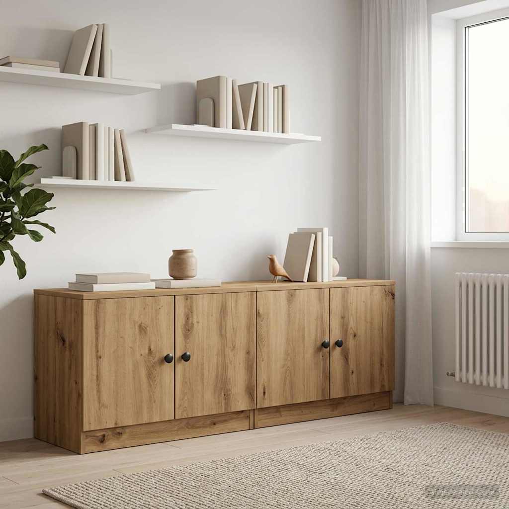 Lovos spintelė su durimis 2 pcs Artisano ąžuolo 66 x 35 x 48 cm