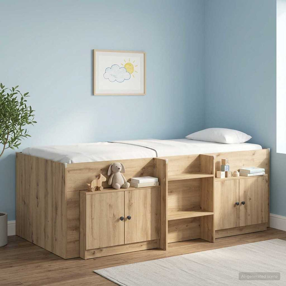 Lovos spintelė su durimis 2 pcs Artisano ąžuolo 66 x 35 x 48 cm