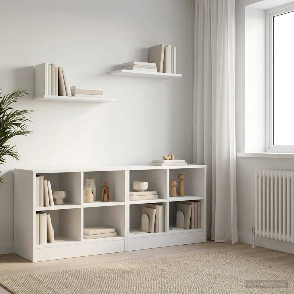 Lovos spintelė 2 pcs Balta 66 x 33 x 48 cm Apdirbta mediena