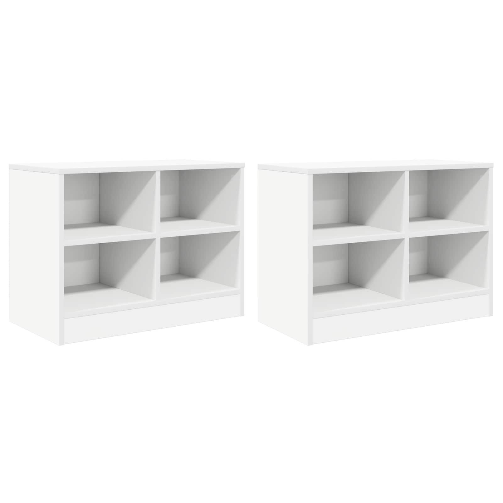 Lovos spintelė 2 pcs Balta 66 x 33 x 48 cm Apdirbta mediena