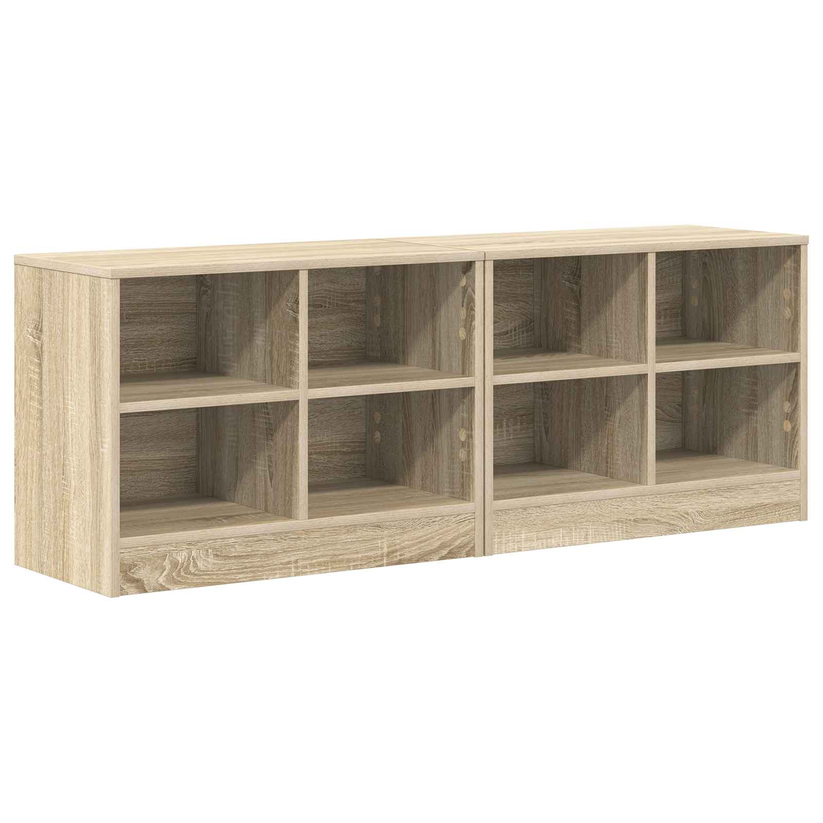 Lovos spintelė su lentyna 2 pcs Sonoma ąžuolas 66 x 33 x 48 cm