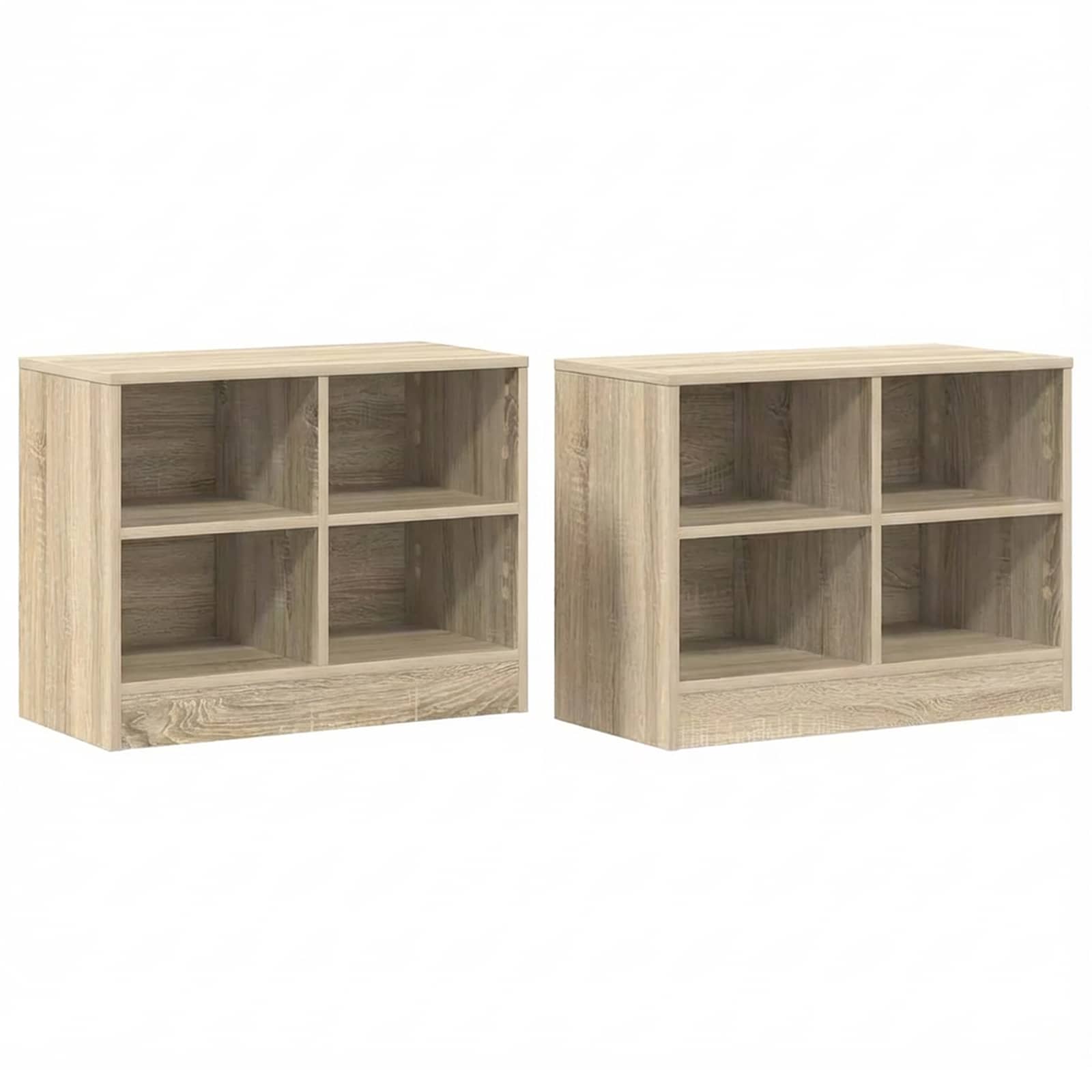 Lovos spintelė su lentyna 2 pcs Sonoma ąžuolas 66 x 33 x 48 cm