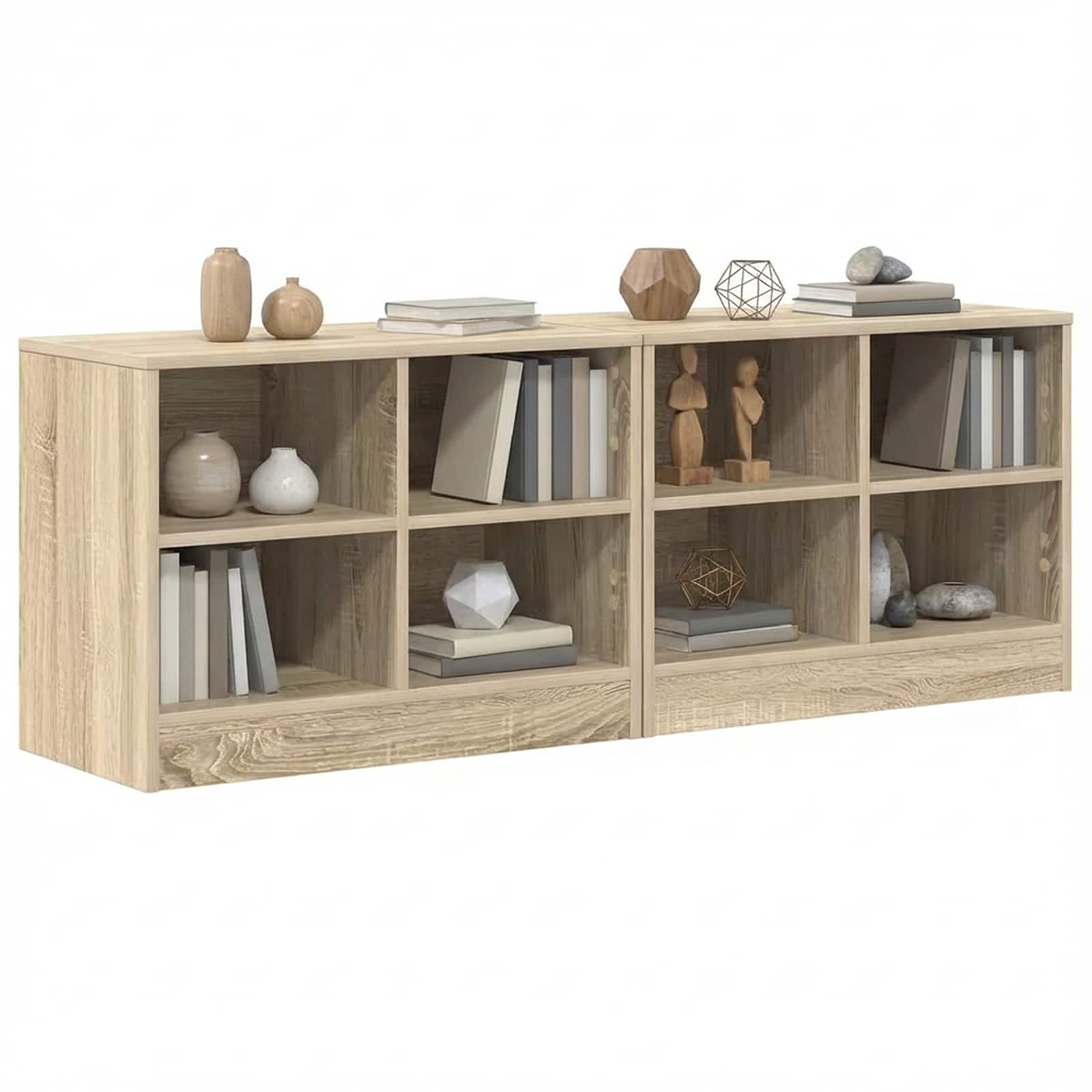 Lovos spintelė su lentyna 2 pcs Sonoma ąžuolas 66 x 33 x 48 cm