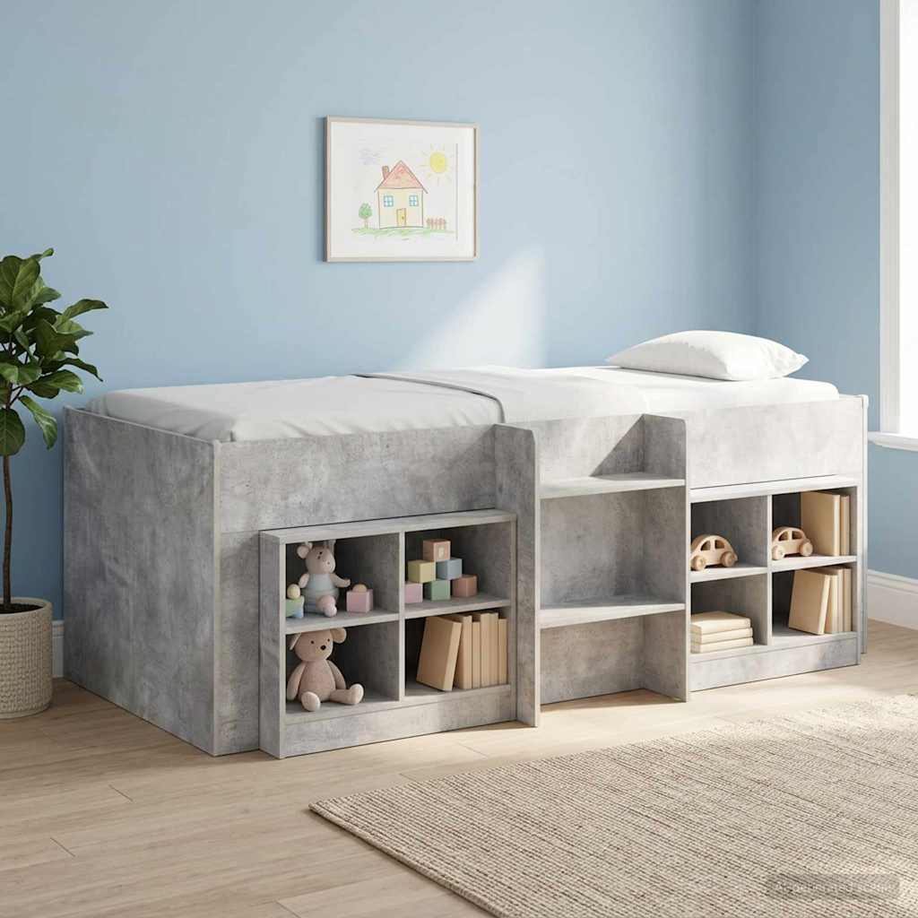 Lovos spintelė su lentyna 2 pcs Betono pilka 66 x 33 x 48 cm