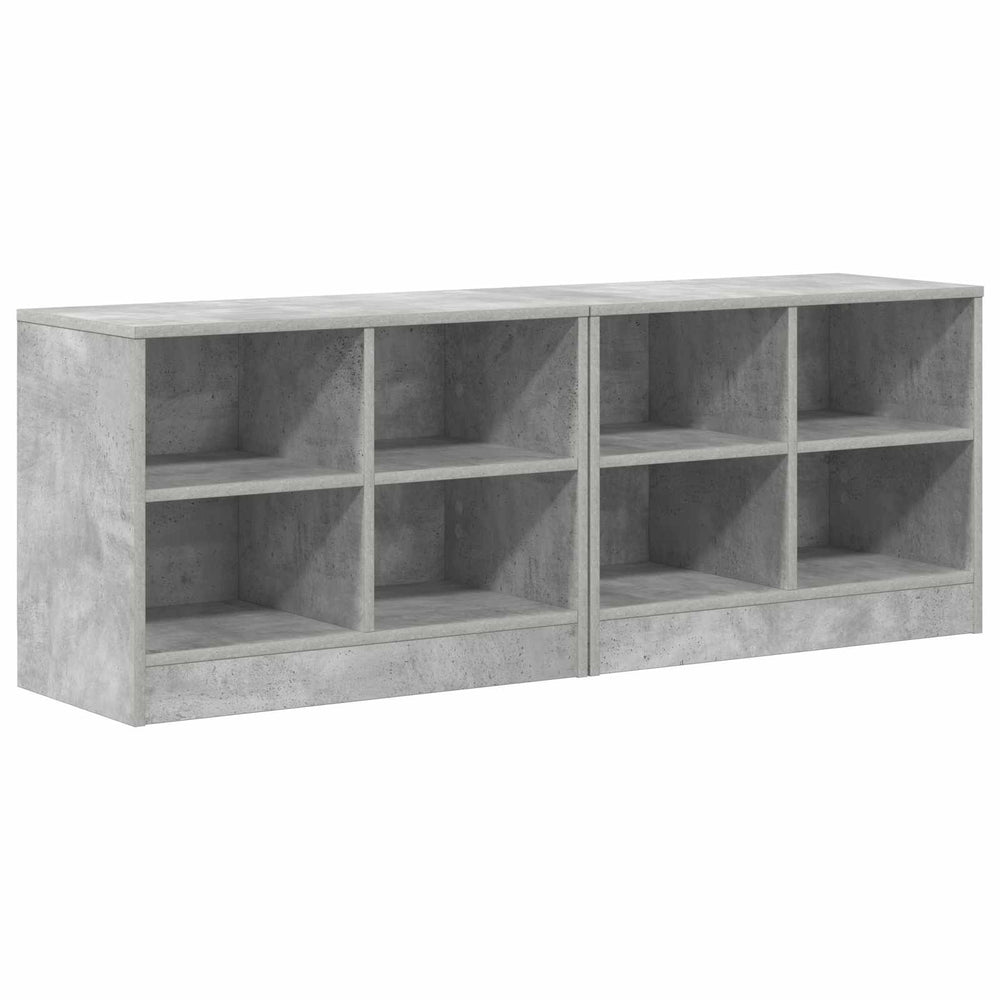 Lovos spintelė su lentyna 2 pcs Betono pilka 66 x 33 x 48 cm