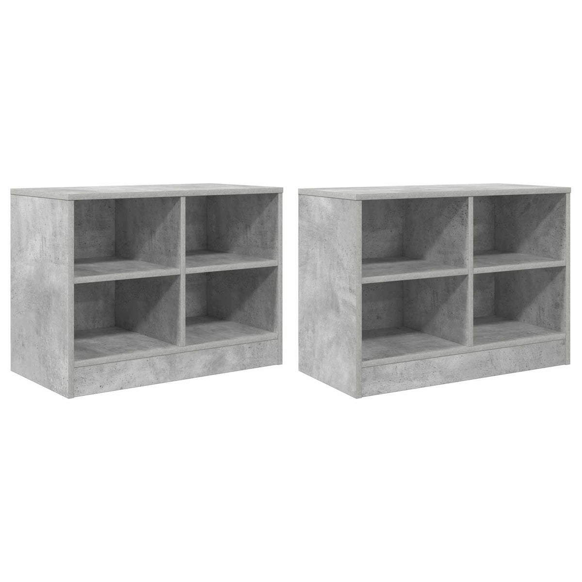 Lovos spintelė su lentyna 2 pcs Betono pilka 66 x 33 x 48 cm