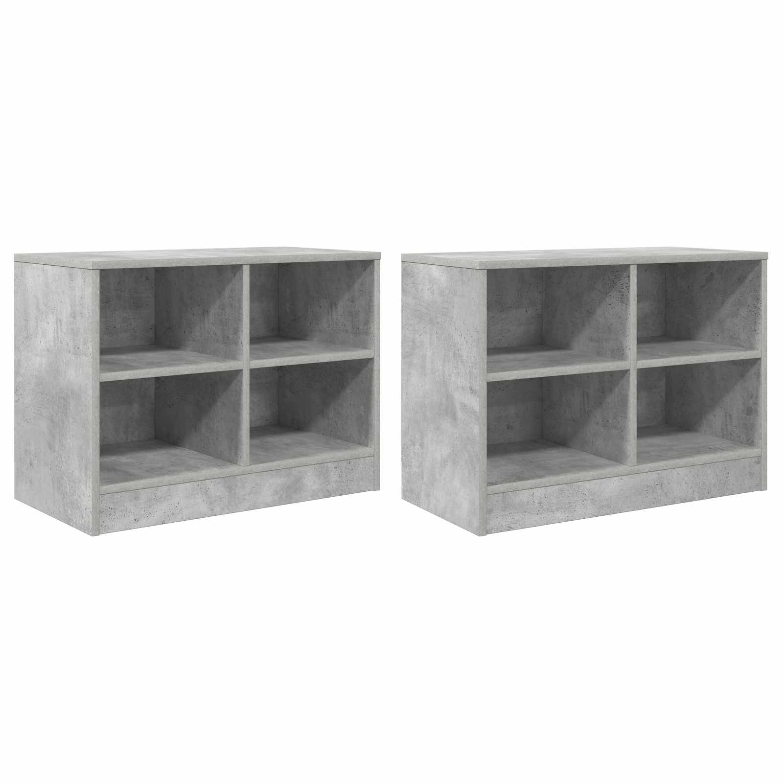 Lovos spintelė su lentyna 2 pcs Betono pilka 66 x 33 x 48 cm