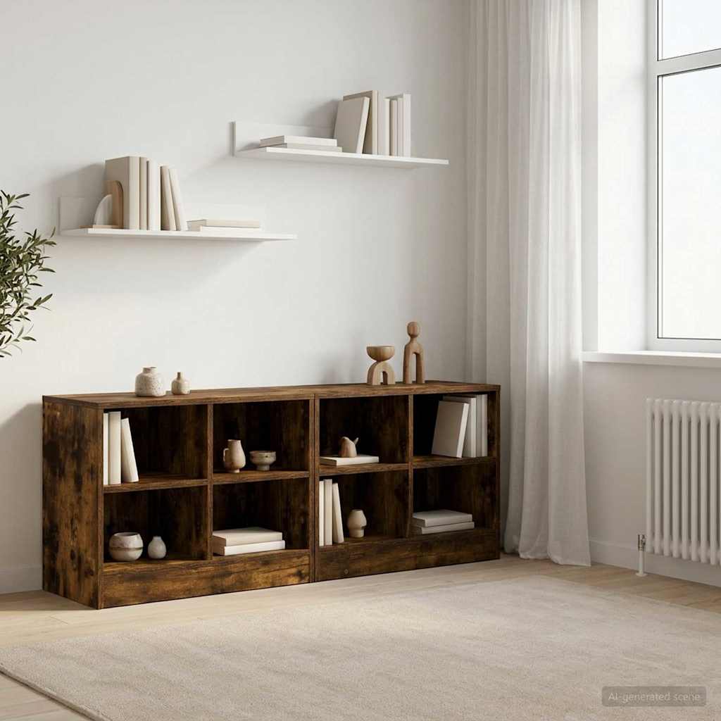 Lovos spintelė su lentyna 2 pcs Dūminio ąžuolo 66 x 33 x 48 cm