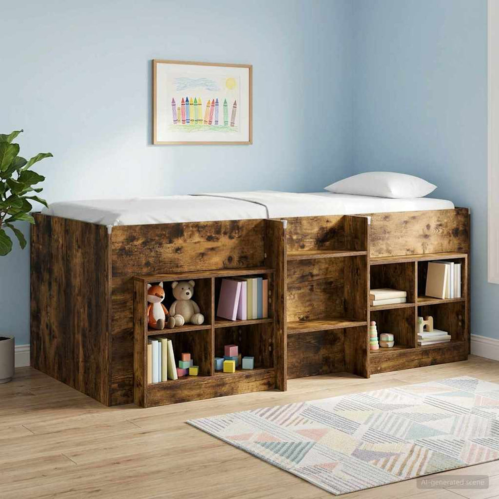 Lovos spintelė su lentyna 2 pcs Dūminio ąžuolo 66 x 33 x 48 cm