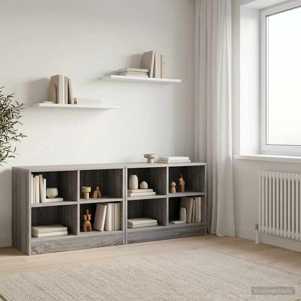 Lovos spintelė su lentyna 2 pcs Pilka Sonoma 66 x 33 x 48 cm