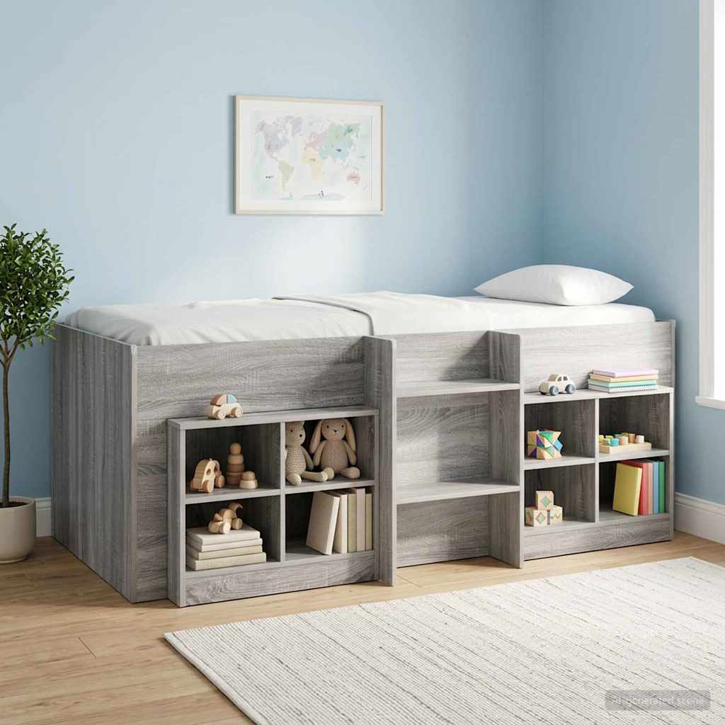 Lovos spintelė su lentyna 2 pcs Pilka Sonoma 66 x 33 x 48 cm