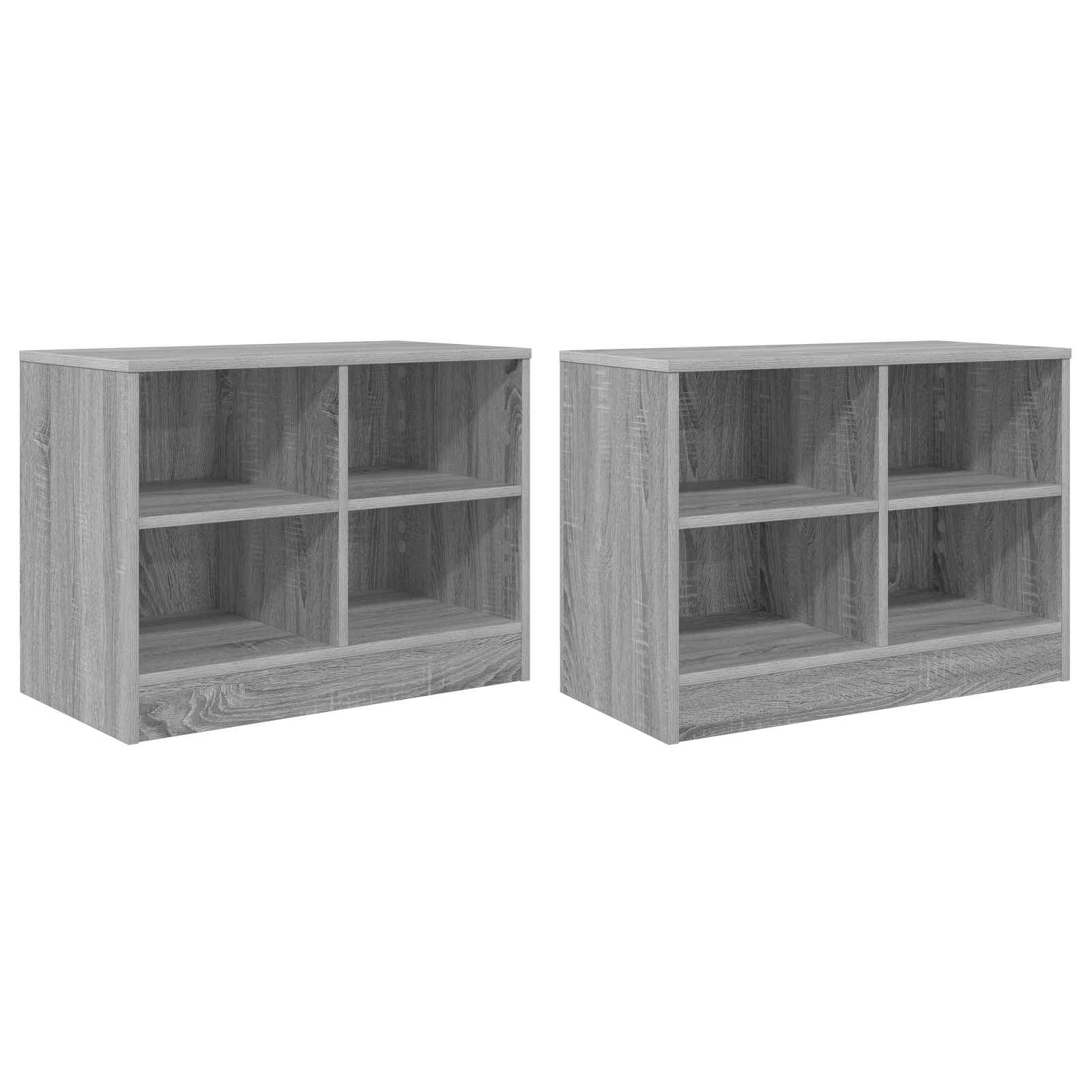 Lovos spintelė su lentyna 2 pcs Pilka Sonoma 66 x 33 x 48 cm