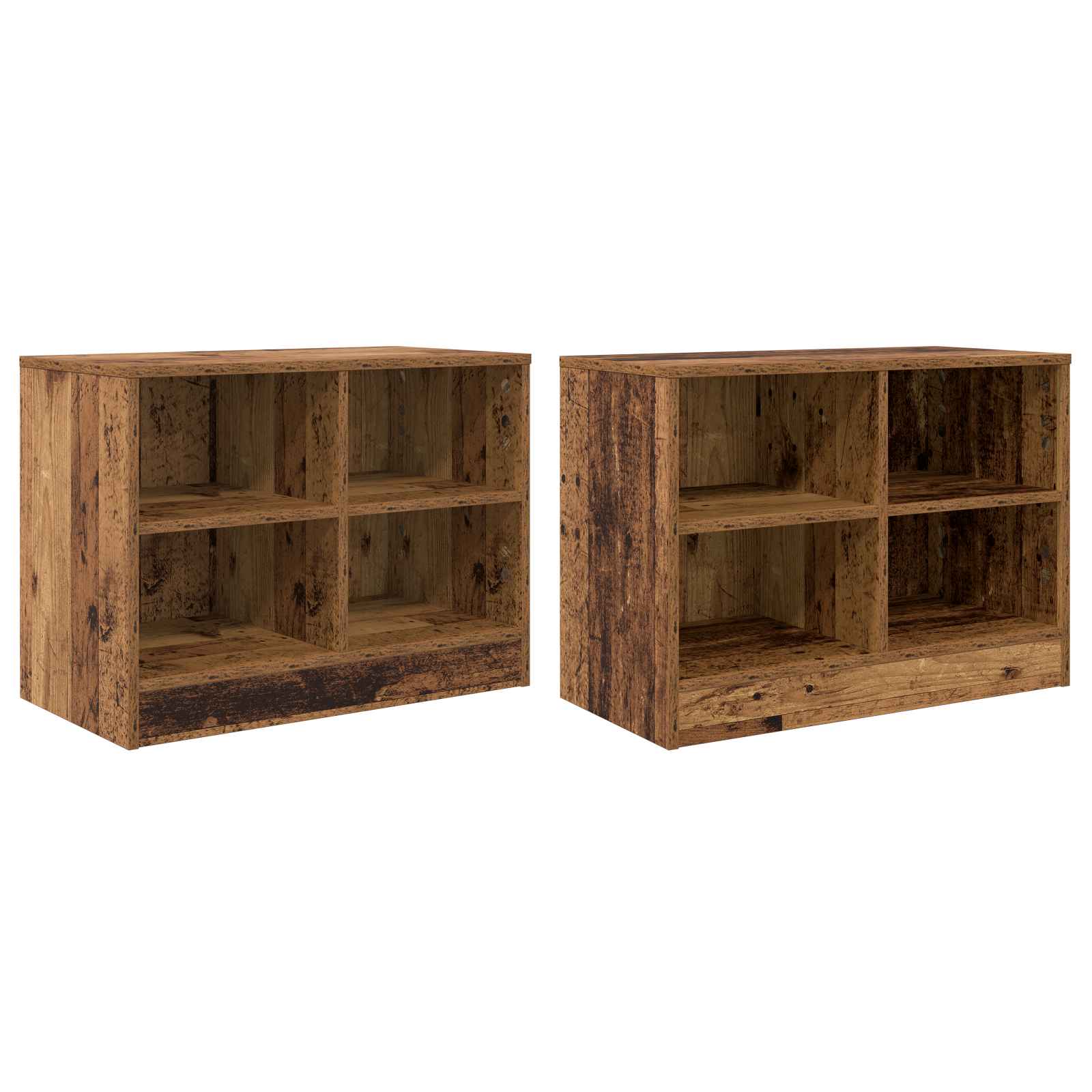 Lovos spintelė 2 pcs Sendintos medienos 66 x 33 x 48 cm