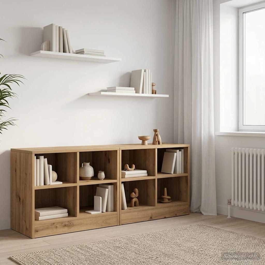 Lovos spintelė su lentyna 2 pcs Artisano ąžuolo 66 x 33 x 48 cm
