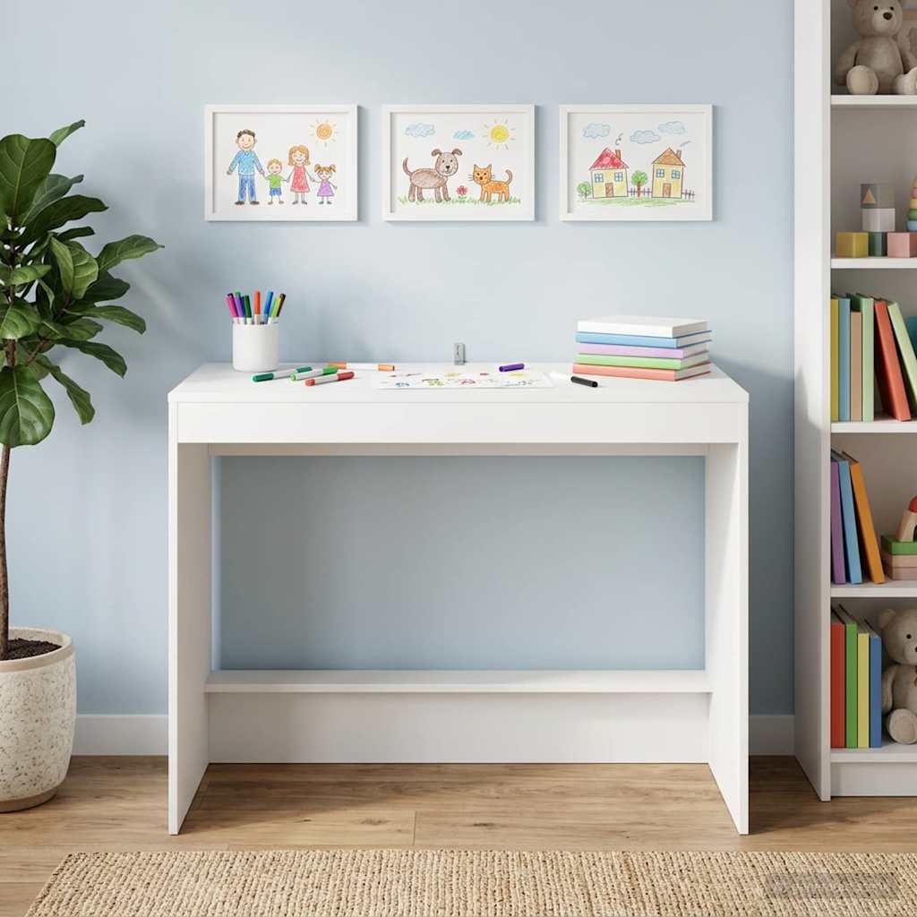 Lovos stalas Balta 100 x 45 x 75 cm Apdirbta mediena