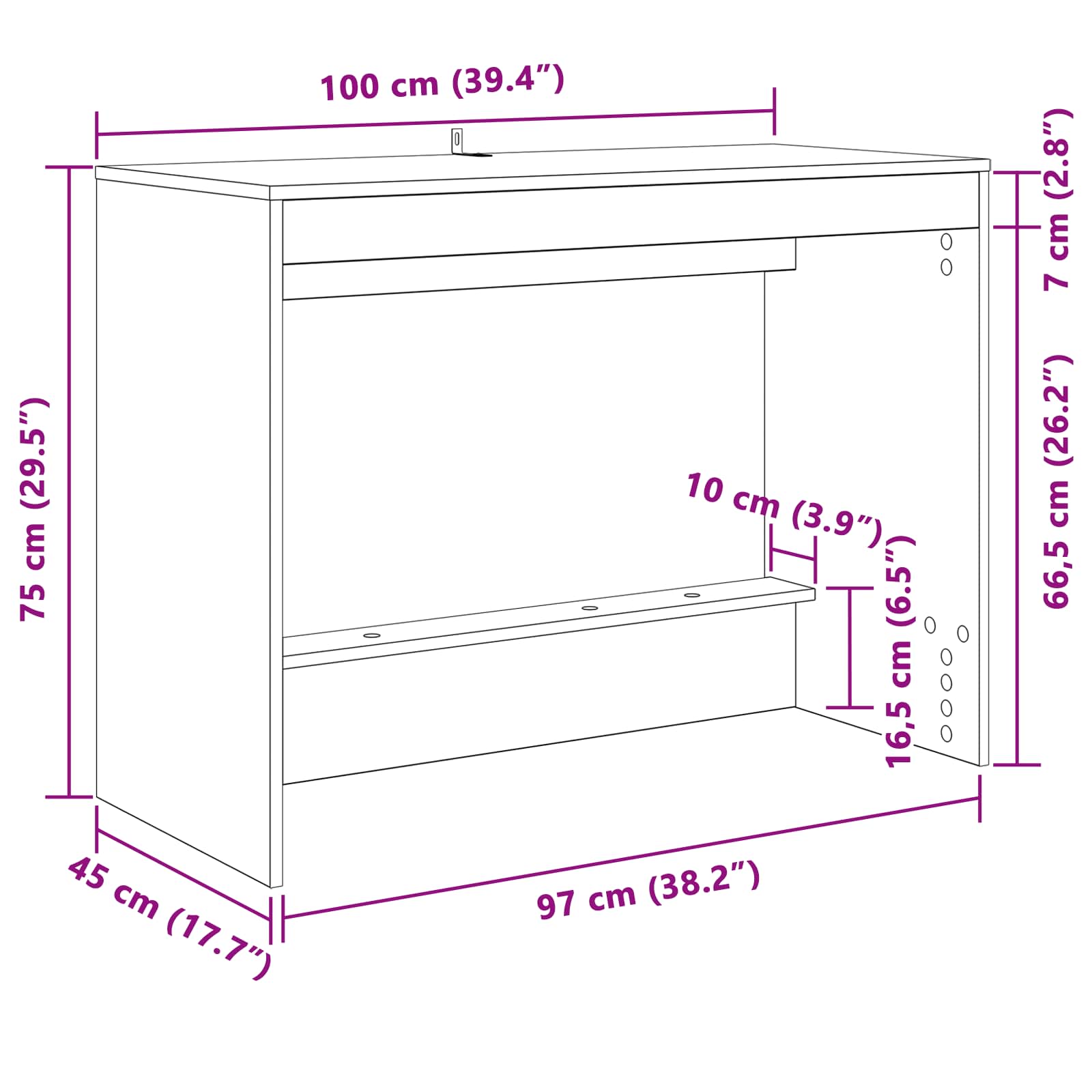 Gultu galds Melns ozols 100 x 45 x 75 cm Apstrādāta koksne