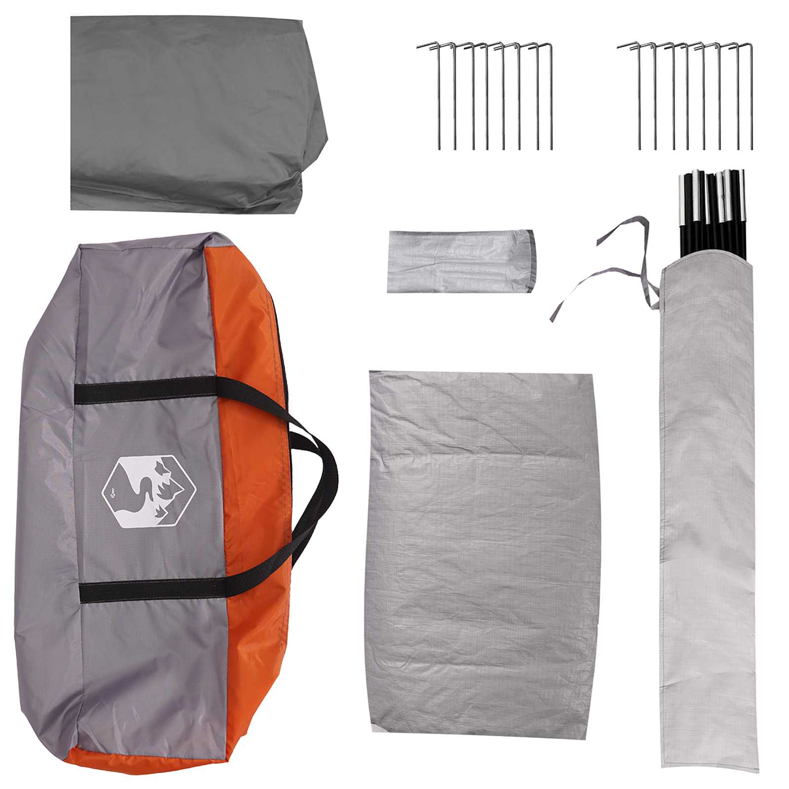 Kabanas palapinė su stogu Pilka ir oranžinė 4 asmenims
