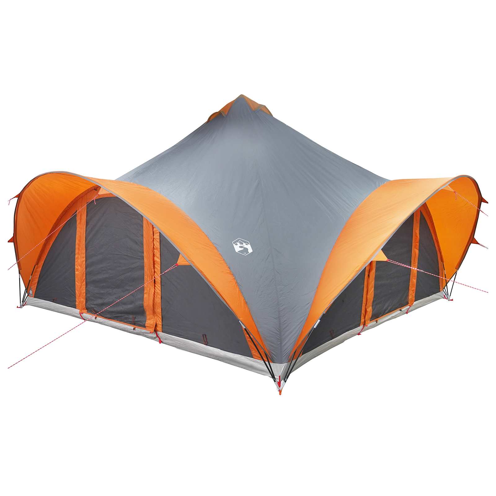 Tipi palapinė su stogu Pilka ir oranžinė 18 žmonių